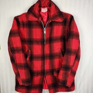 Penney's Foremost Hunting Coat Plaid Wool Jacket Vintage 60's Measures Men’s L